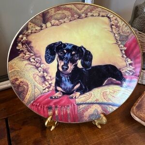 Danbury Mint Dachshund Plate - Oh So Comfy! #C4480
